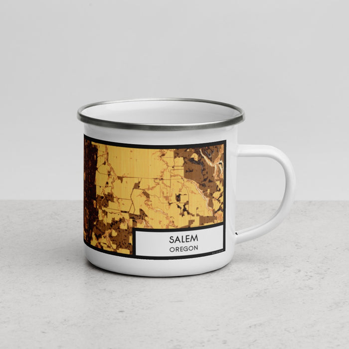 Right View Custom Salem Oregon Map Enamel Mug in Ember