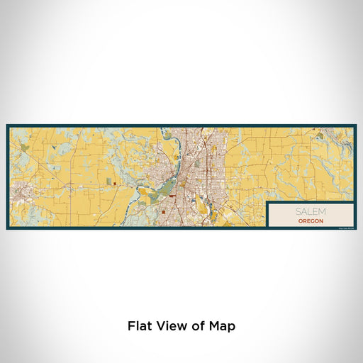 Flat View of Map Custom Salem Oregon Map Enamel Mug in Woodblock