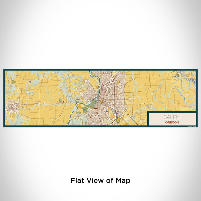 Flat View of Map Custom Salem Oregon Map Enamel Mug in Woodblock