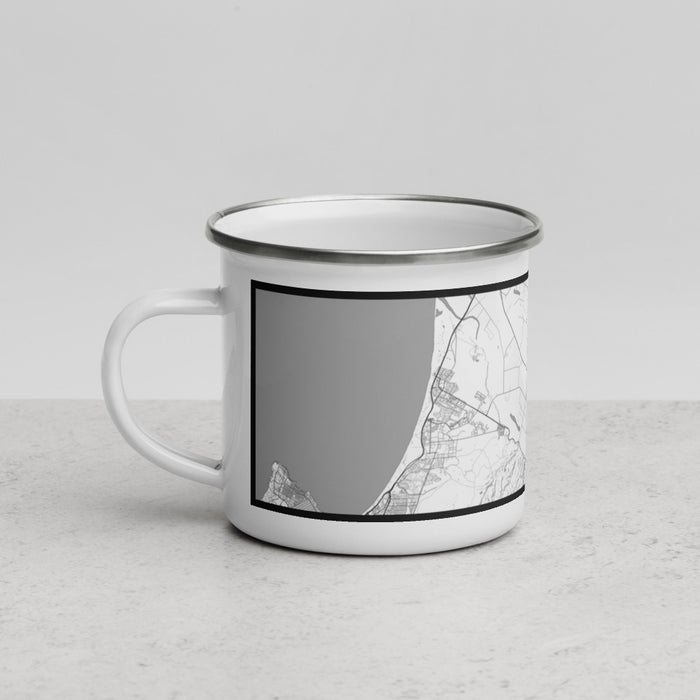 Left View Custom Salinas California Map Enamel Mug in Classic