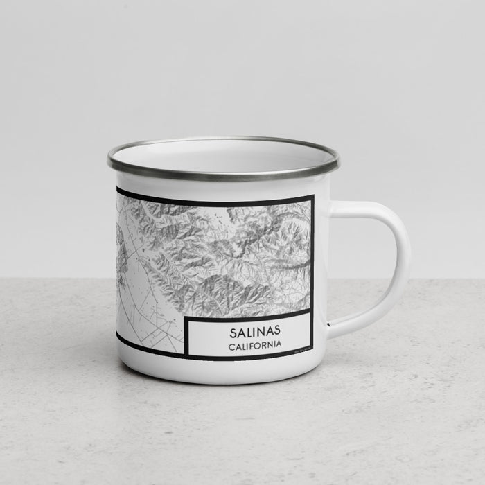 Right View Custom Salinas California Map Enamel Mug in Classic
