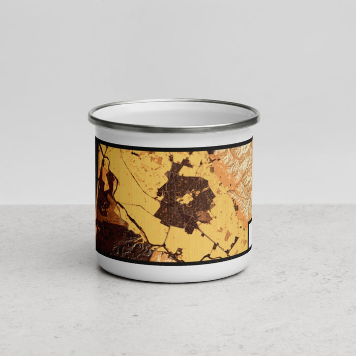 Front View Custom Salinas California Map Enamel Mug in Ember