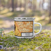 Right View Custom Salinas California Map Enamel Mug in Ember on Grass With Trees in Background