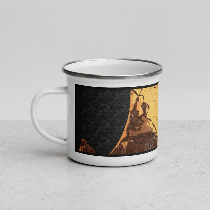 Left View Custom Salinas California Map Enamel Mug in Ember