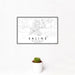 12x18 Saline Michigan Map Print Landscape Orientation in Classic Style With Small Cactus Plant in White Planter