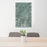24x36 Saline Michigan Map Print Portrait Orientation in Afternoon Style Behind 2 Chairs Table and Potted Plant