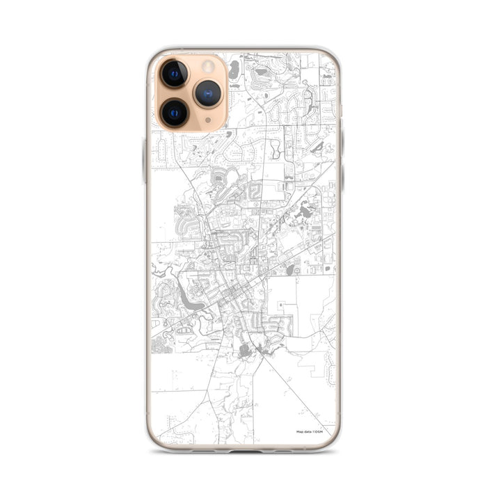 Custom iPhone 11 Pro Max Saline Michigan Map Phone Case in Classic