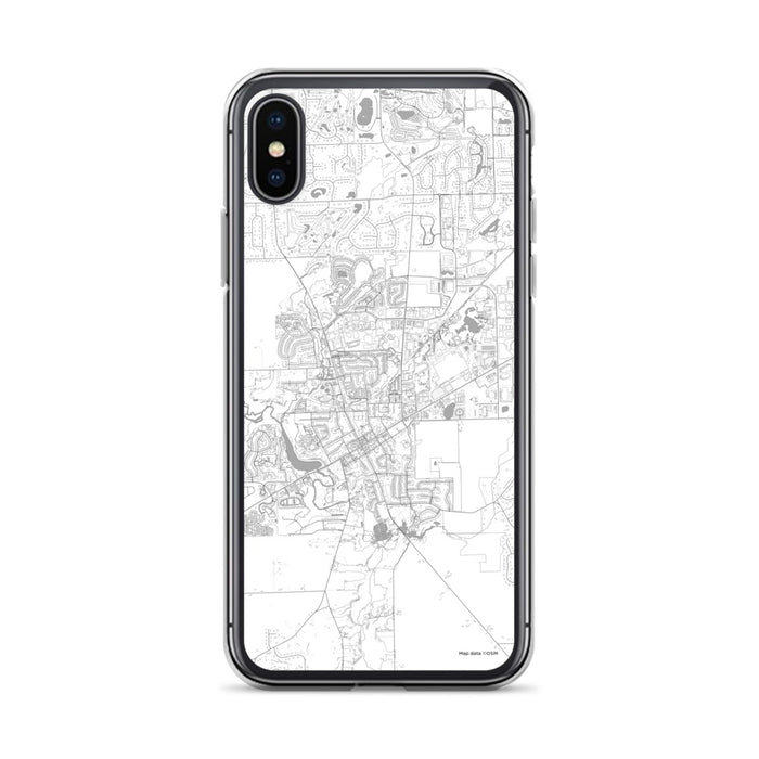 Custom iPhone X/XS Saline Michigan Map Phone Case in Classic