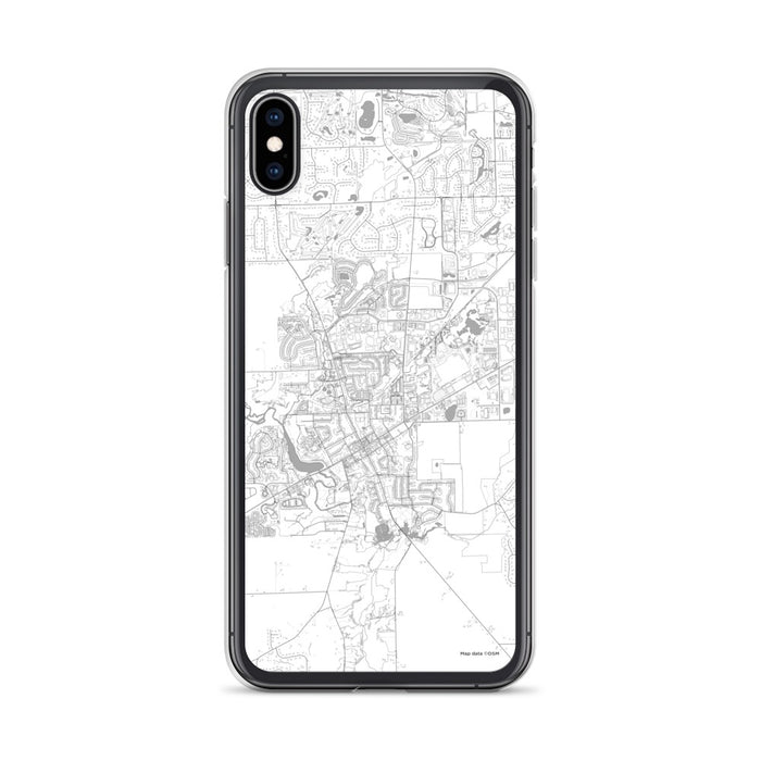 Custom iPhone XS Max Saline Michigan Map Phone Case in Classic