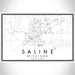 Saline Michigan Map Print Landscape Orientation in Classic Style With Shaded Background
