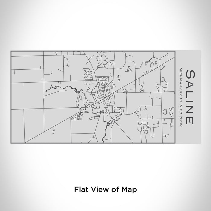 Rendered View of Saline Michigan Map Engraving on 17oz Stainless Steel Insulated Cola Bottle