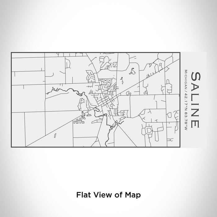 Rendered View of Saline Michigan Map Engraving on 17oz Stainless Steel Insulated Cola Bottle in White