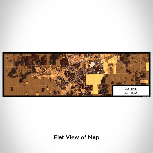 Flat View of Map Custom Saline Michigan Map Enamel Mug in Ember