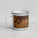 Left View Custom Saline Michigan Map Enamel Mug in Ember