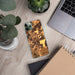 Custom Saline Michigan Map Phone Case in Ember on Table with Laptop and Plant