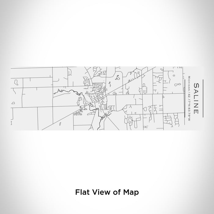 Rendered View of Saline Michigan Map Engraving on 10oz Stainless Steel Insulated Cup with Sliding Lid in White