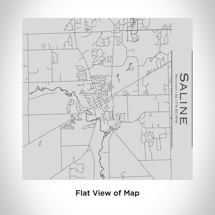 Rendered View of Saline Michigan Map Engraving on 17oz Stainless Steel Insulated Tumbler
