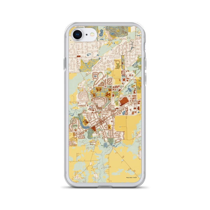 Custom iPhone SE Saline Michigan Map Phone Case in Woodblock