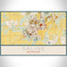 Saline Michigan Map Print Landscape Orientation in Woodblock Style With Shaded Background