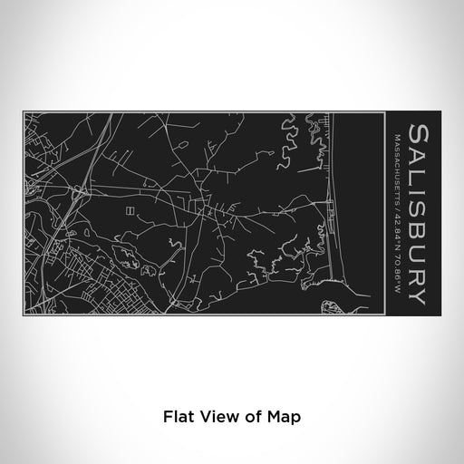 Rendered View of Salisbury Massachusetts Map Engraving on 17oz Stainless Steel Insulated Cola Bottle in Black