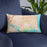 Custom Salisbury Massachusetts Map Throw Pillow in Watercolor on Blue Colored Chair