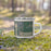 Right View Custom Salisbury Vermont Map Enamel Mug in Afternoon on Grass With Trees in Background