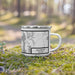 Right View Custom Salisbury Vermont Map Enamel Mug in Classic on Grass With Trees in Background