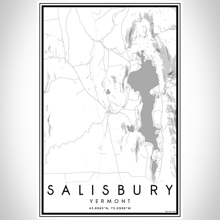 Salisbury Vermont Map Print Portrait Orientation in Classic Style With Shaded Background