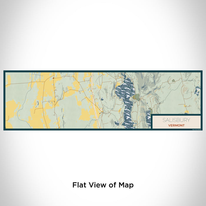 Flat View of Map Custom Salisbury Vermont Map Enamel Mug in Woodblock