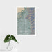 16x24 Salt Lake City Utah Map Print Portrait Orientation in Afternoon Style With Tropical Plant Leaves in Water