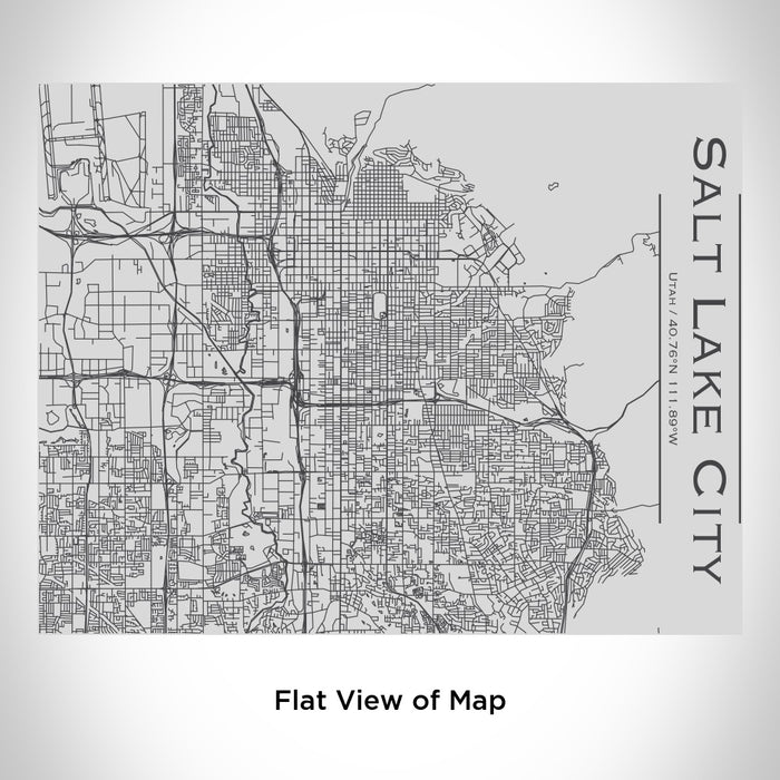 Rendered View of Salt Lake City Utah Map Engraving on 20oz Stainless Steel Insulated Bottle with Bamboo Top