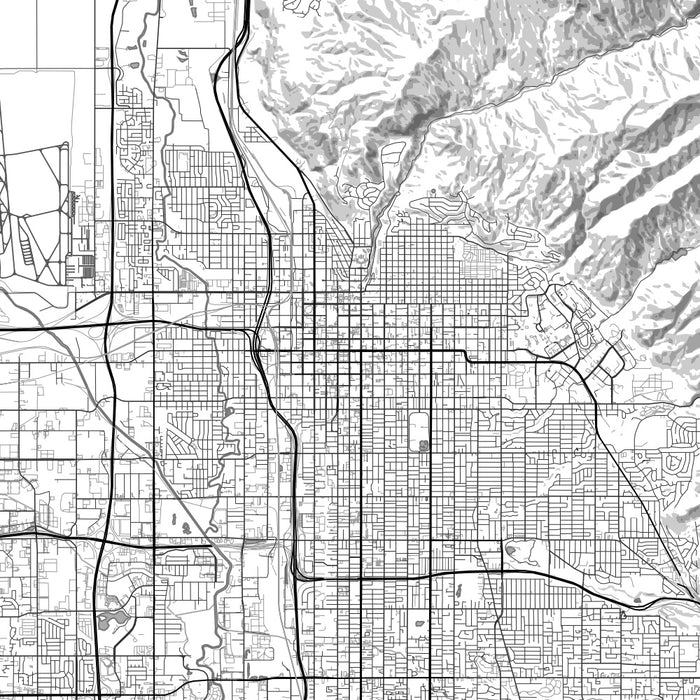Salt Lake City Utah Map Print in Classic Style Zoomed In Close Up Showing Details