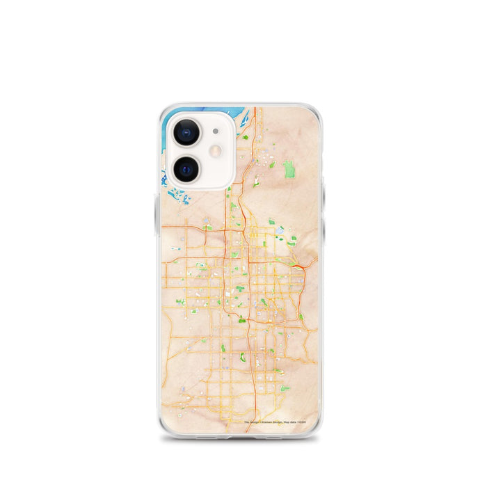 Custom Salt Lake City Utah Map iPhone 12 mini Phone Case in Watercolor