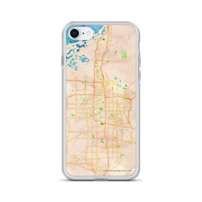 Custom Salt Lake City Utah Map iPhone SE Phone Case in Watercolor