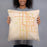 Person holding 18x18 Custom Salt Lake City Utah Map Throw Pillow in Watercolor