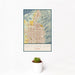 12x18 Salt Lake City Utah Map Print Portrait Orientation in Woodblock Style With Small Cactus Plant in White Planter