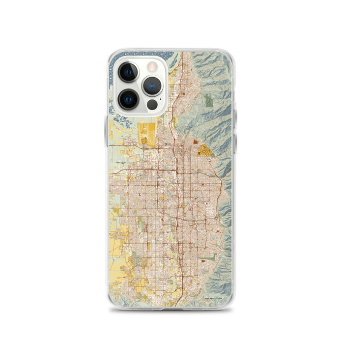 Custom Salt Lake City Utah Map iPhone 12 Pro Phone Case in Woodblock