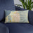 Custom Salt Lake City Utah Map Throw Pillow in Woodblock on Blue Colored Chair