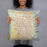 Person holding 18x18 Custom Salt Lake City Utah Map Throw Pillow in Woodblock