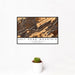 12x18 Salt Pond Mountain Virginia Map Print Landscape Orientation in Ember Style With Small Cactus Plant in White Planter