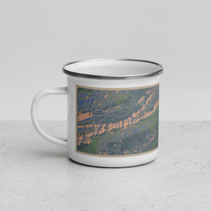 Left View Custom Salt Pond Mountain Virginia Map Enamel Mug in Afternoon
