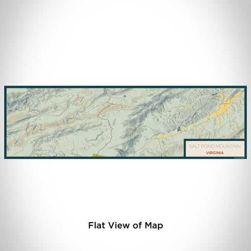 Flat View of Map Custom Salt Pond Mountain Virginia Map Enamel Mug in Woodblock