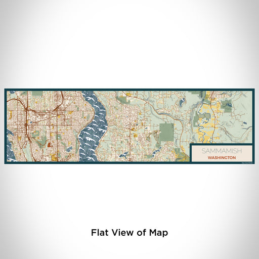 Flat View of Map Custom Sammamish Washington Map Enamel Mug in Woodblock