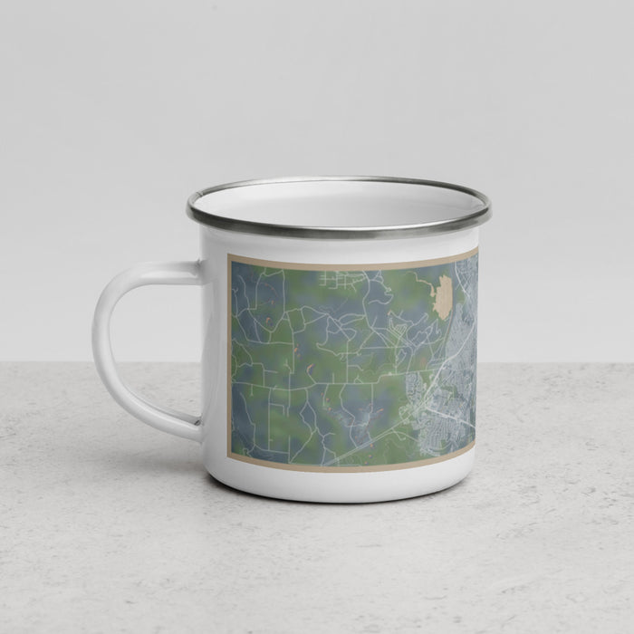 Left View Custom San Angelo Texas Map Enamel Mug in Afternoon
