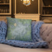 Custom San Angelo Texas Map Throw Pillow in Afternoon on Cream Colored Couch