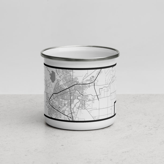 Front View Custom San Angelo Texas Map Enamel Mug in Classic