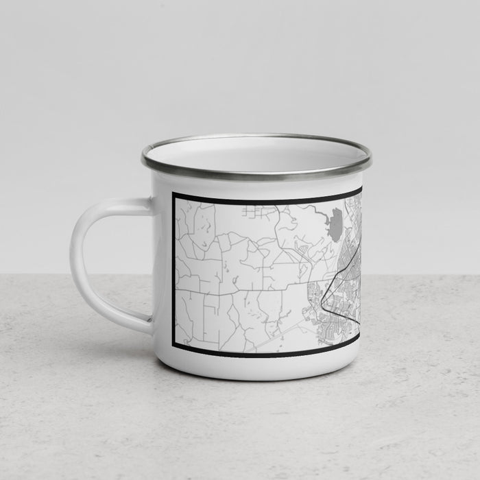 Left View Custom San Angelo Texas Map Enamel Mug in Classic