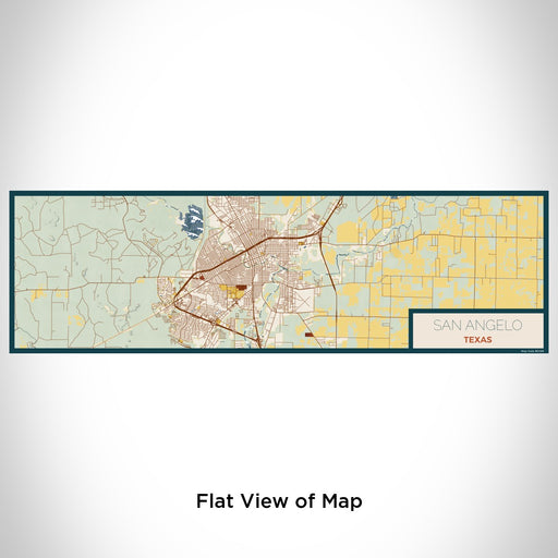 Flat View of Map Custom San Angelo Texas Map Enamel Mug in Woodblock