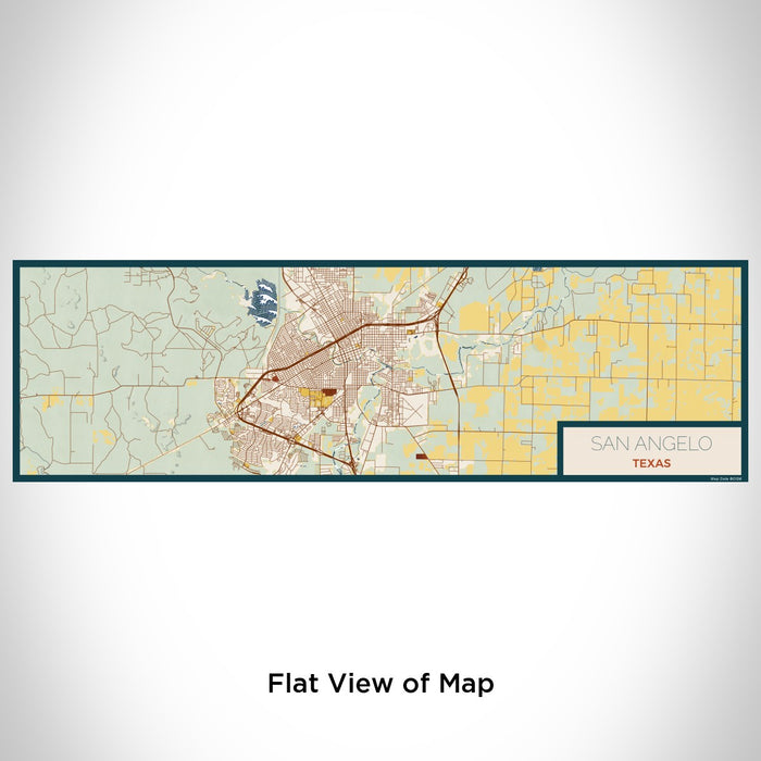 Flat View of Map Custom San Angelo Texas Map Enamel Mug in Woodblock
