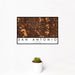 12x18 San Antonio Texas Map Print Landscape Orientation in Ember Style With Small Cactus Plant in White Planter